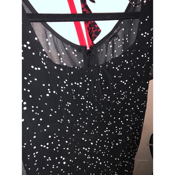 PUFF SLEEVE RUCHED FRONT POLKA DOT DRESS - Picture 3 of 9